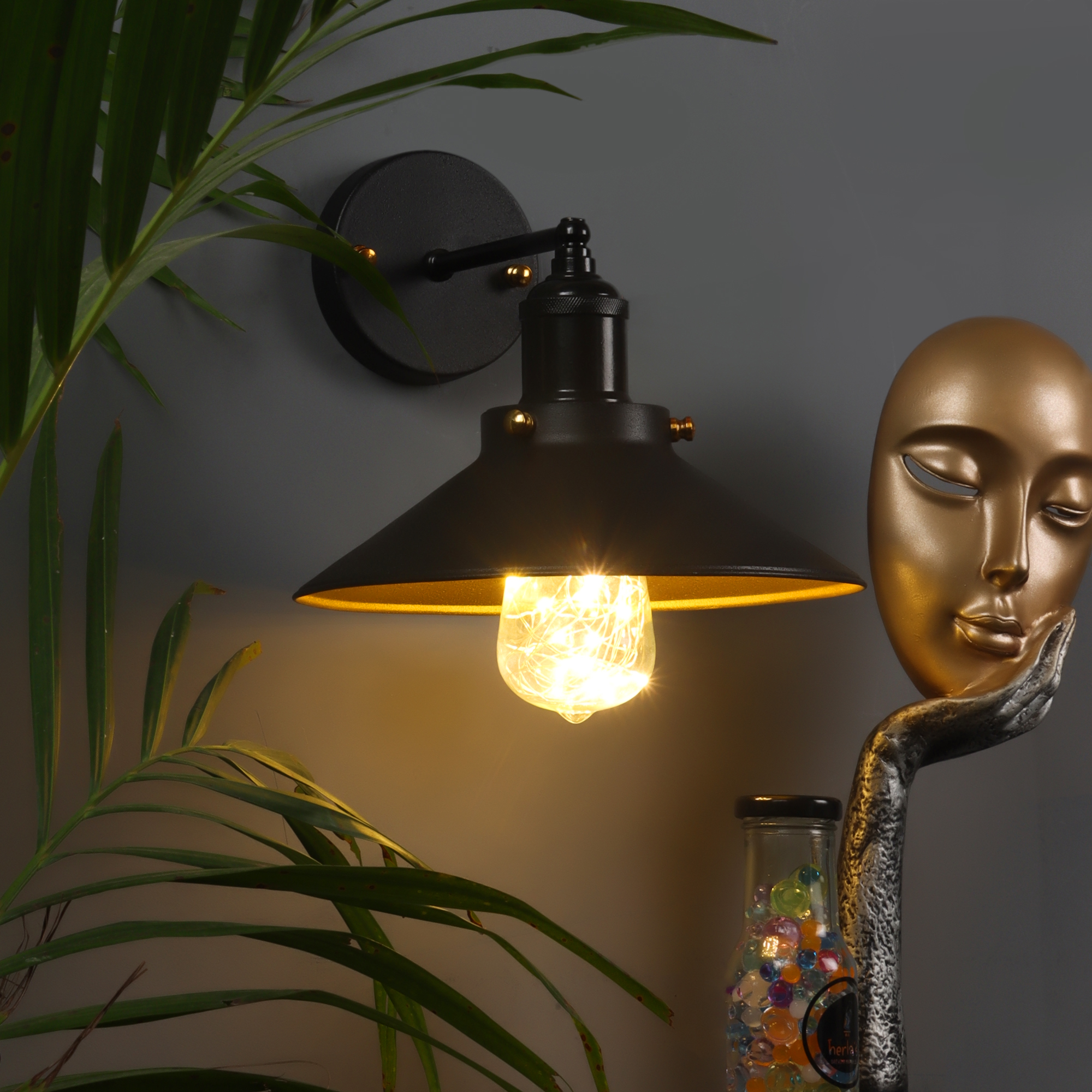 Princeton Black Metal Wall Light
