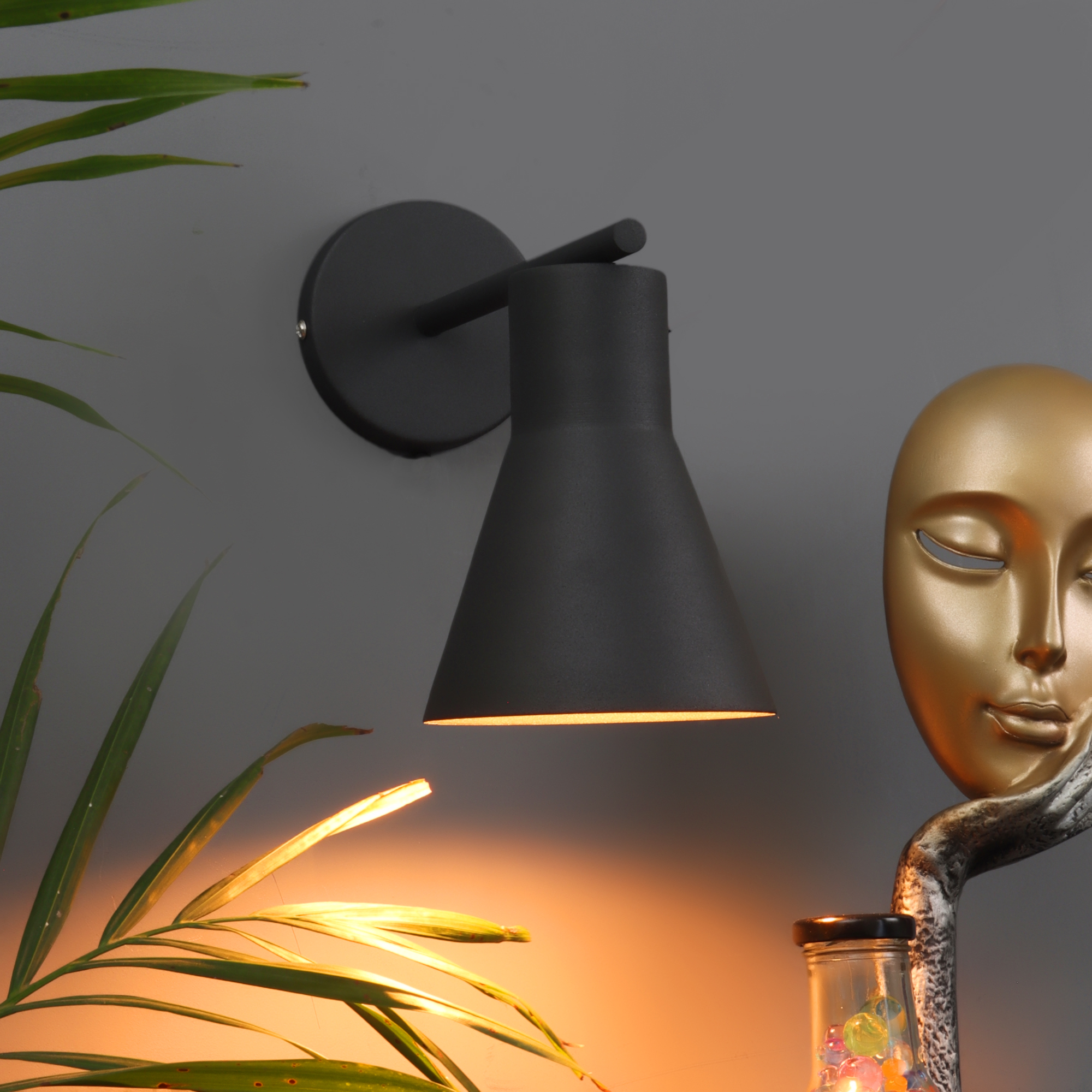 Art Deco Grey Metal Wall Light